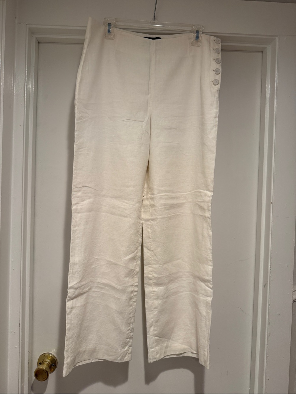 Linen Palazzo Pants - Lined White from Talbots Size 10 Petite
